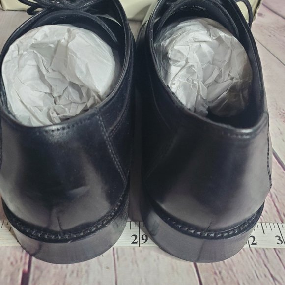 J. Murphy Men's Warehouse Leather Black Oxfords - Picture 3 of 10